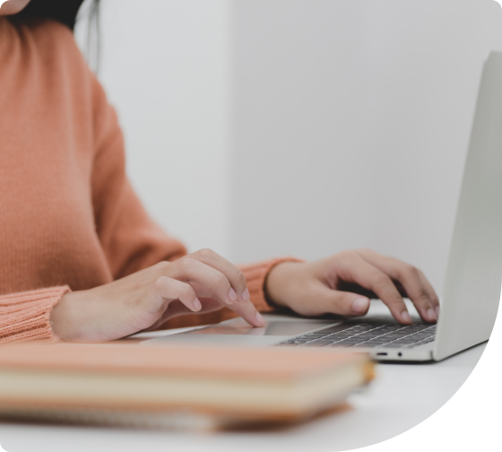 woman using laptop